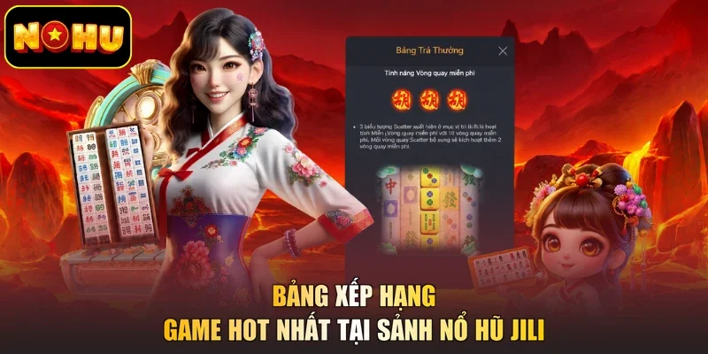 Bảng xếp hạng game hot nhất tại sảnh nổ hũ JILI